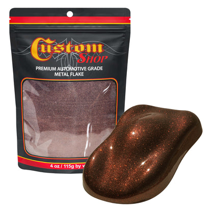 Metal Flake for Automotive Paint, Rootbeer, 4oz Micro .004" Metal Flakes for Car Paint, UV Resistant Glitter Paints Additive for Epoxy Resin & Custom