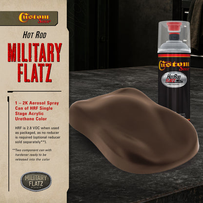 Military Flatz 595-30051 Camo Brown - 2K Urethane Flat Automotive Paint - 2K Aerosol