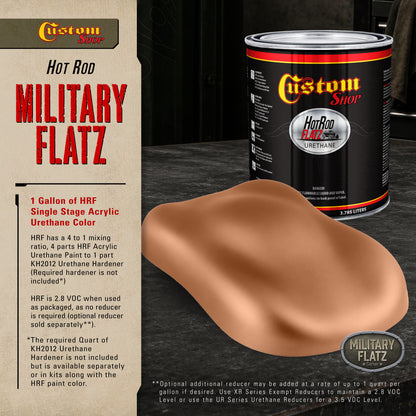 Military Flatz 595-30215 Light Brown - 2K Urethane Flat Automotive Paint - Gallon