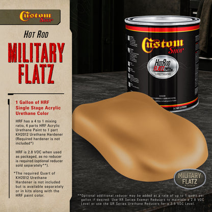 Military Flatz 595-30257 Earth Yellow - 2K Urethane Flat Automotive Paint - Gallon