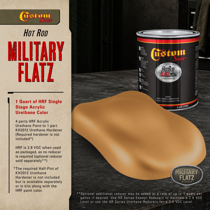 Military Flatz 595-30257 Earth Yellow - 2K Urethane Flat Automotive Paint - Quart