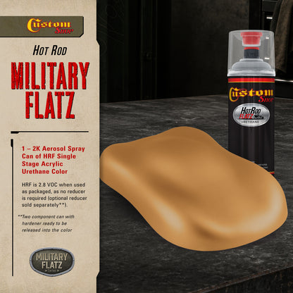 Military Flatz 595-30257 Earth Yellow - 2K Urethane Flat Automotive Paint - 2K Aerosol