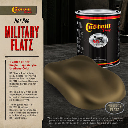 Military Flatz 595-33070 WWII Olive Drab - 2K Urethane Flat Automotive Paint - Gallon