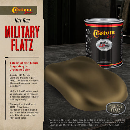 Military Flatz 595-33070 WWII Olive Drab - 2K Urethane Flat Automotive Paint - Quart