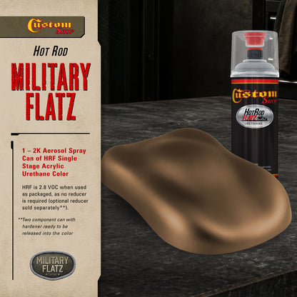 Military Flatz 595-33105 Field Drab - 2K Urethane Flat Automotive Paint -2K Aerosol