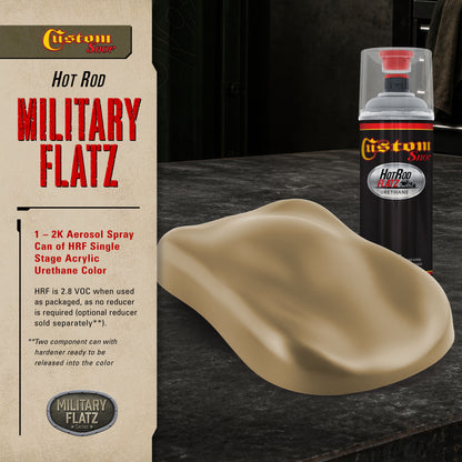 Military Flatz 595-33303 Khaki - 2K Urethane Flat Automotive Paint - 2K Aerosol