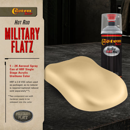 Military Flatz 595-33446 Desert Tan - 2K Urethane Flat Automotive Paint - 2K Aerosol