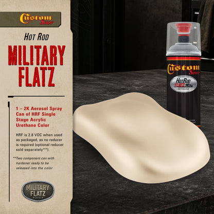 Military Flatz 595-33510 Sandstone - 2K Urethane Flat Automotive Paint - 2K Aerosol