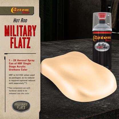 Military Flatz 595-33690 Field Tan - 2K Urethane Flat Automotive Paint -2K Aerosol