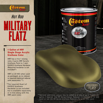 Military Flatz 595-34089 Olive Green - 2K Urethane Flat Automotive Paint - Gallon