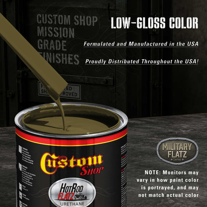 Military Flatz 595-34089 Olive Green - 2K Urethane Flat Automotive Paint - 2K Aerosol