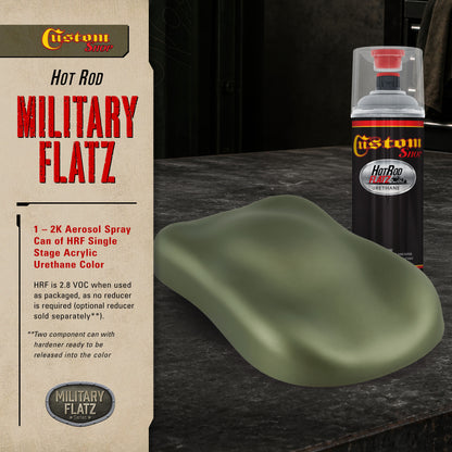 Military Flatz 595-34094 Olive Drab - 2K Urethane Flat Automotive Paint - 2K Aerosol