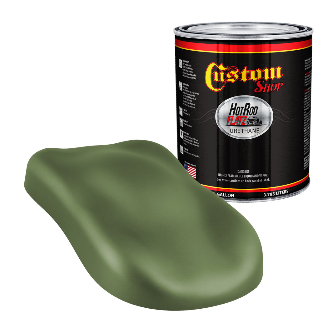 Military Flatz 595-34128 Woodland Green - 2K Urethane Flat Automotive Paint - Gallon