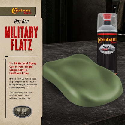 Military Flatz 595-34128 Woodland Green - 2K Urethane Flat Automotive Paint - 2K Aerosol