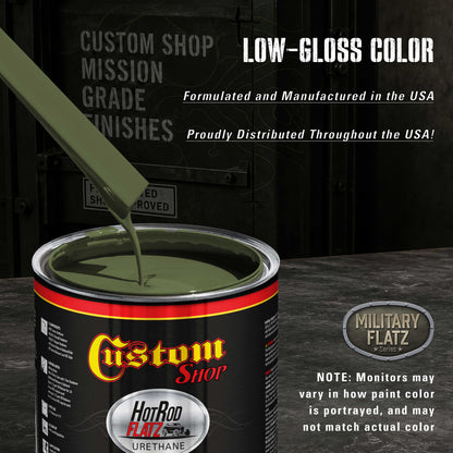 Military Flatz 595-34128 Woodland Green - 2K Urethane Flat Automotive Paint - 2K Aerosol