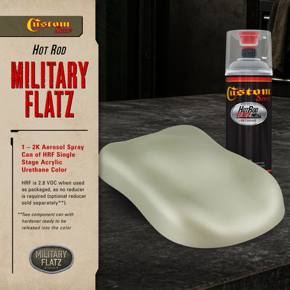 Military Flatz 595-34432 Army Gray Green - 2K Urethane Flat Automotive Paint - 2K Aerosol