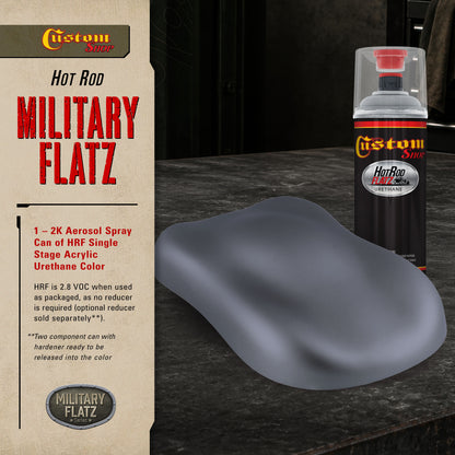 Military Flatz 595-36118 Battleship Gray - 2K Urethane Flat Automotive Paint - 2K Aerosol
