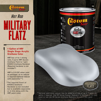 Military Flatz 595-36300 Aircraft Gray - 2K Urethane Flat Automotive Paint - Gallon
