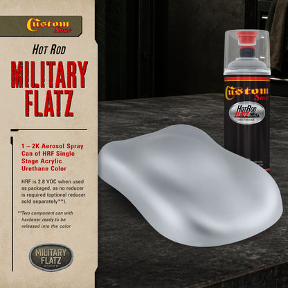 Military Flatz 595-36300 Aircraft Gray - 2K Urethane Flat Automotive Paint - 2K Aerosol
