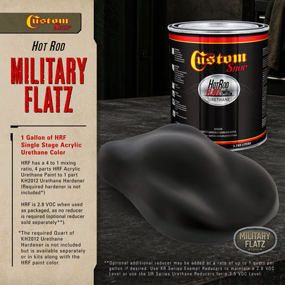 Military Flatz 595-37030 Black - 2K Urethane Flat Automotive Paint - Gallon