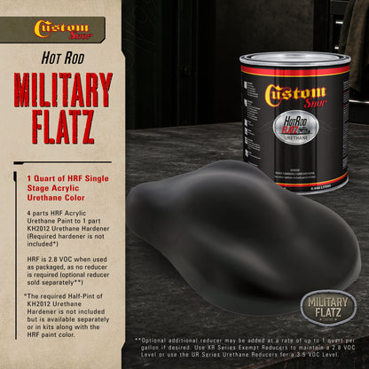 Military Flatz 595-37030 Black  - 2K Urethane Flat Automotive Paint - Quart