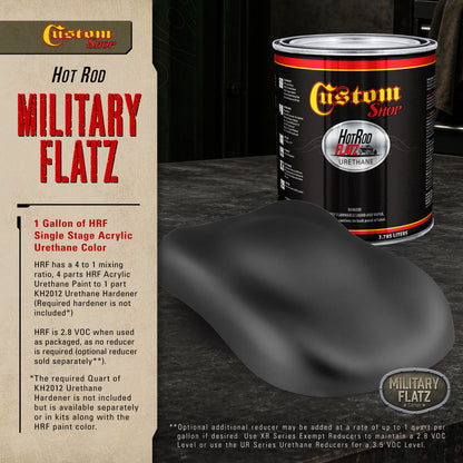 Military Flatz 595-37031 Camo Smoke Black - 2K Urethane Flat Automotive Paint - Gallon