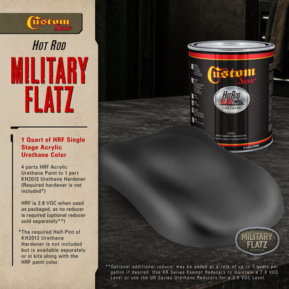 Military Flatz 595-37031 Camo Smoke Black - 2K Urethane Flat Automotive Paint - Quart