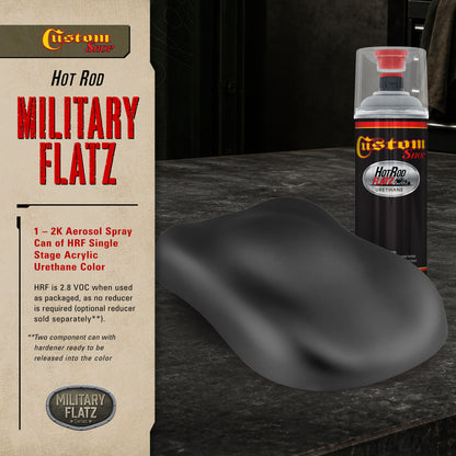 Military Flatz 595-37031 Camo Smoke Black - 2K Urethane Flat Automotive Paint - 2K Aerosol