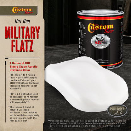 Military Flatz 595-37925 White - 2K Urethane Flat Automotive Paint - Gallon