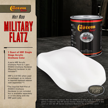 Military Flatz 595-37925 White - 2K  Urethane Flat Automotive Paint - Quart