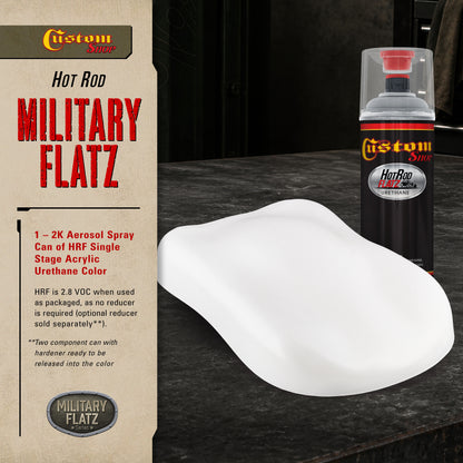 Military Flatz 595-37925 White - 2K Urethane Flat Automotive Paint - 2K Aerosol