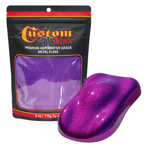 Metal Flake for Automotive Paint, Deep Purple, 4oz Medium .008" Metal Flakes for Car Paint, UV Resistant Glitter Paints Additive for Epoxy Resin & Custom Finishes