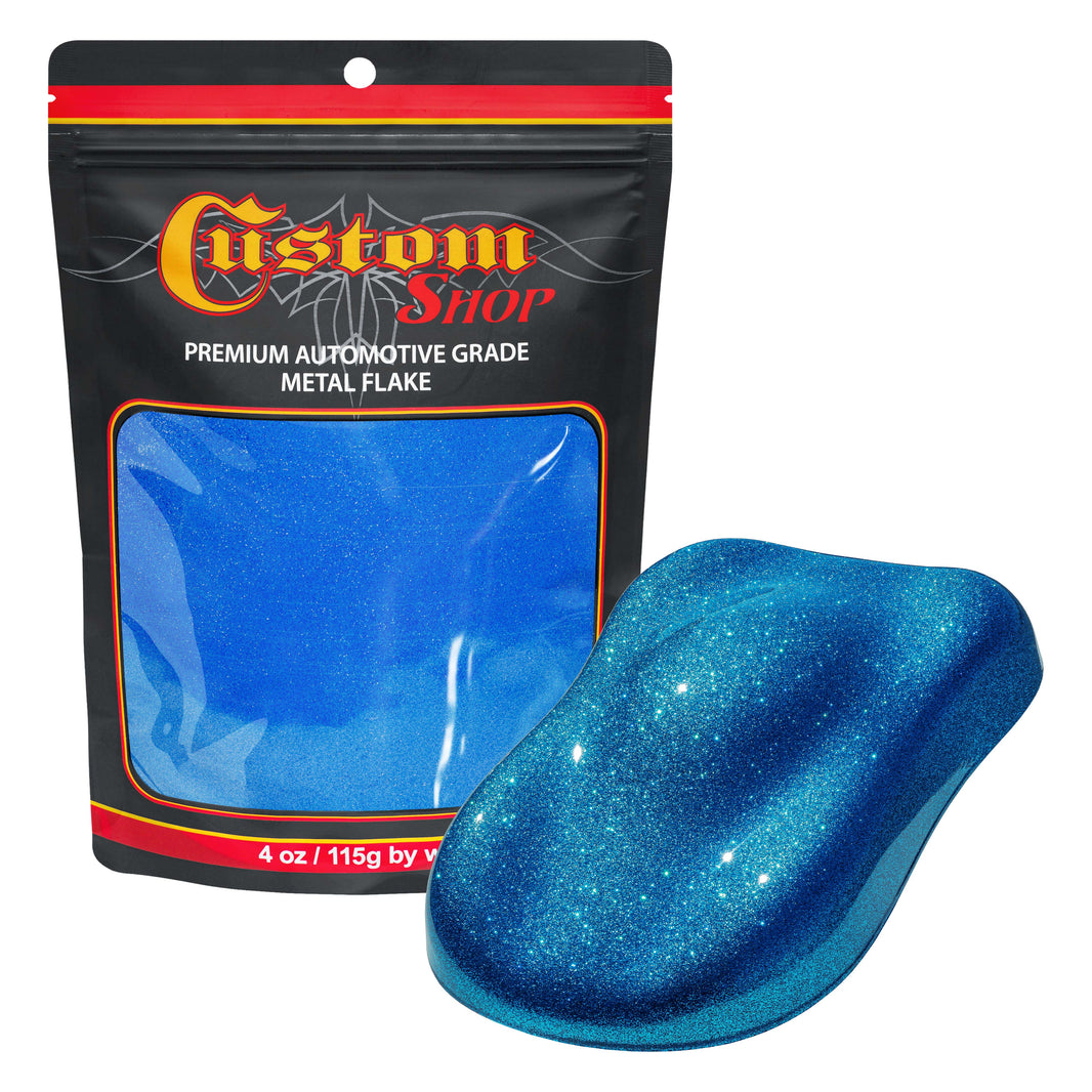 Metal Flake for Automotive Paint, Deep Marine Blue, 4oz Medium .008" Metal Flakes for Car Paint, UV Resistant Glitter Paints Additive for Epoxy Resin