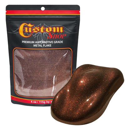 Metal Flake for Automotive Paint, Rootbeer, 4oz Medium .008" Metal Flakes for Car Paint, UV Resistant Glitter Paints Additive for Epoxy Resin &