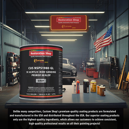 Premium 1K Acrylic Non-Sanding Primer Sealer Paint, Color Gray, 1 Gallon - Fast Drying, Ready-To-Spray, Apply Over Automotive Primer Surfacers