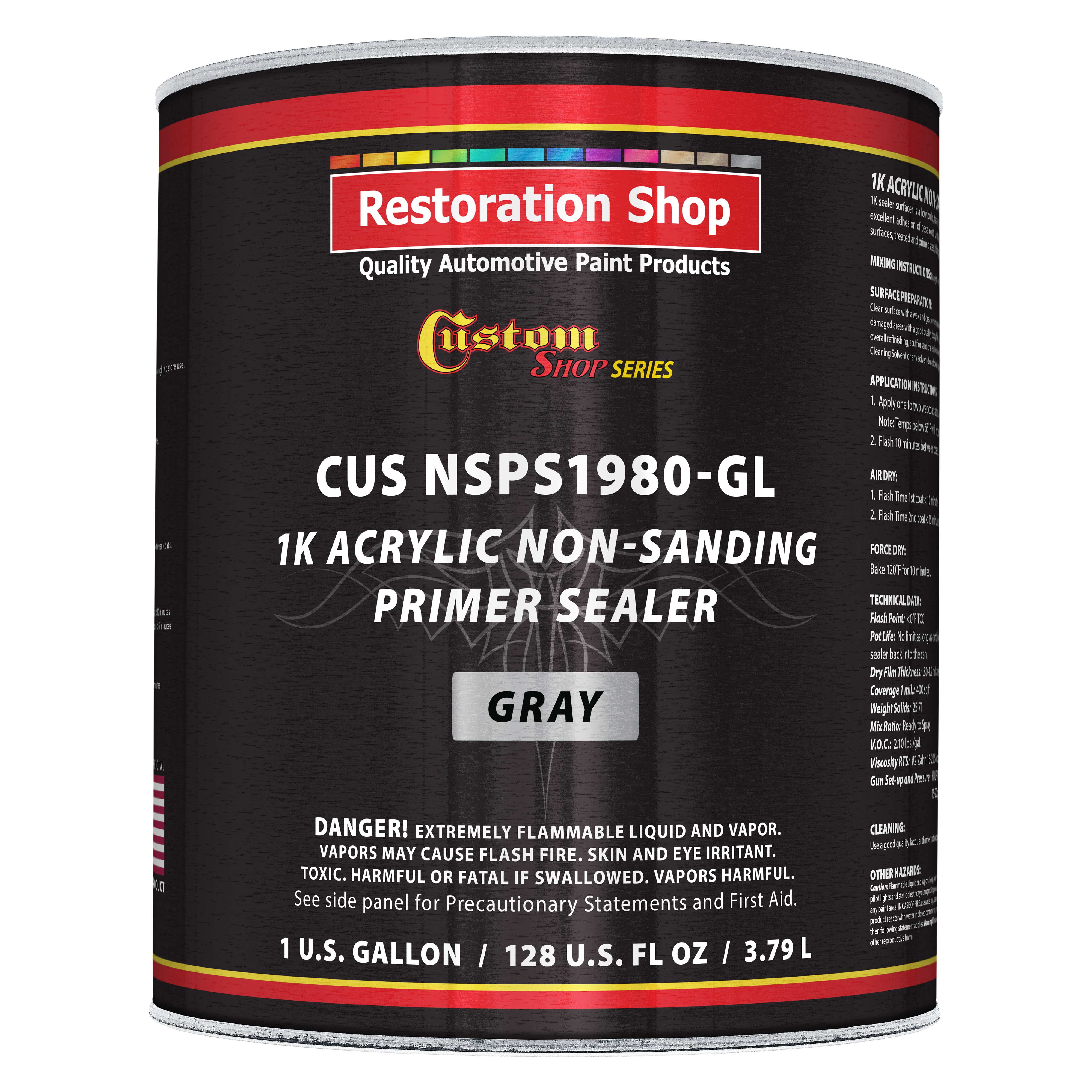 メンテナンス Dry Surface Primer Premium 1K Acrylic Non-Sanding Primer Sealer Paint, Color Gray, 1