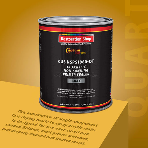 Premium 1K Acrylic Non-Sanding Primer Sealer Paint, Color Gray, 1 Quart - Fast Drying, Ready-To-Spray, Apply Over Automotive Primer Surfacers, Sanded