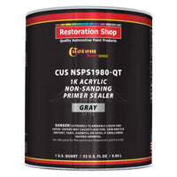 Premium 1K Acrylic Non-Sanding Primer Sealer Paint, Color Gray, 1 Quart - Fast Drying, Ready-To-Spray, Apply Over Automotive Primer Surfacers, Sanded