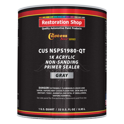 Premium 1K Acrylic Non-Sanding Primer Sealer Paint, Color Gray, 1 Quart - Fast Drying, Ready-To-Spray, Apply Over Automotive Primer Surfacers, Sanded