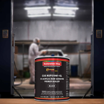 Premium 1K Acrylic Non-Sanding Primer Sealer Paint, Color Black, 1 Gallon - Fast Drying, Ready-To-Spray, Apply Over Automotive Primer Surfacers