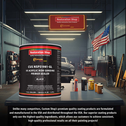Premium 1K Acrylic Non-Sanding Primer Sealer Paint, Color Black, 1 Gallon - Fast Drying, Ready-To-Spray, Apply Over Automotive Primer Surfacers