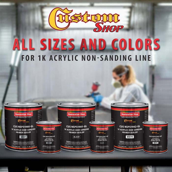 Premium 1K Acrylic Non-Sanding Primer Sealer Paint, Color Black, 1 Quart - Fast Drying, Ready-To-Spray, Apply Over Automotive Primer Surfacers