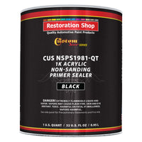 Premium 1K Acrylic Non-Sanding Primer Sealer Paint, Color Black, 1 Quart - Fast Drying, Ready-To-Spray, Apply Over Automotive Primer Surfacers