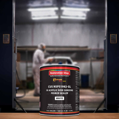 Premium 1K Acrylic Non-Sanding Primer Sealer Paint, Color White, 1 Gallon - Fast Drying, Ready-To-Spray, Apply Over Automotive Primer Surfacers