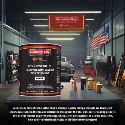 Premium 1K Acrylic Non-Sanding Primer Sealer Paint, Color White, 1 Gallon - Fast Drying, Ready-To-Spray, Apply Over Automotive Primer Surfacers