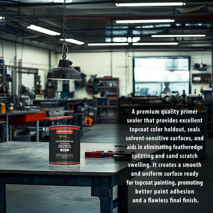 Premium 1K Acrylic Non-Sanding Primer Sealer Paint, Color White, 1 Quart - Fast Drying, Ready-To-Spray, Apply Over Automotive Primer Surfacers