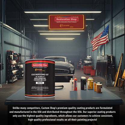Premium 1K Acrylic Non-Sanding Primer Sealer Paint, Color White, 1 Quart - Fast Drying, Ready-To-Spray, Apply Over Automotive Primer Surfacers