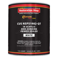 Premium 1K Acrylic Non-Sanding Primer Sealer Paint, Color White, 1 Quart - Fast Drying, Ready-To-Spray, Apply Over Automotive Primer Surfacers