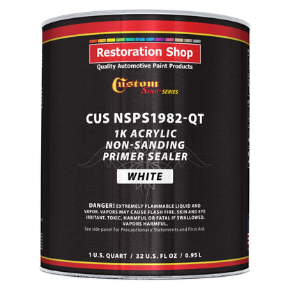 Premium 1K Acrylic Non-Sanding Primer Sealer Paint, Color White, 1 Quart - Fast Drying, Ready-To-Spray, Apply Over Automotive Primer Surfacers