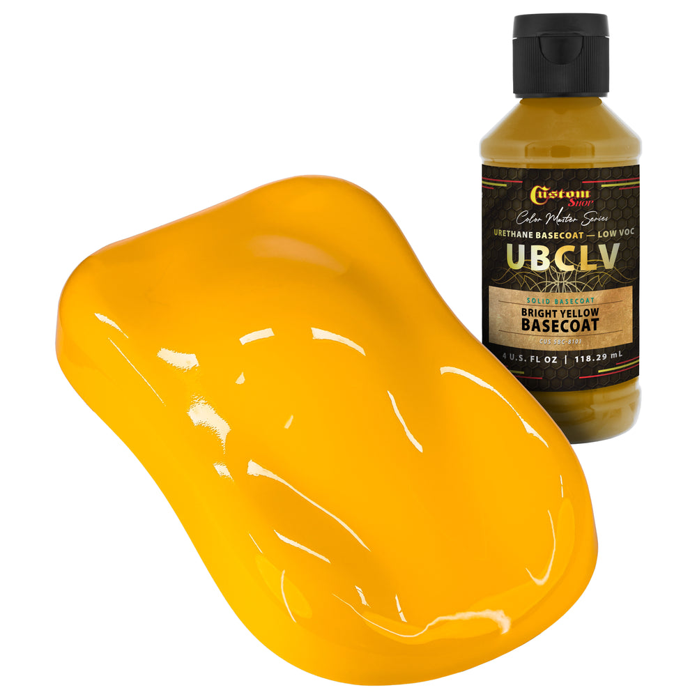 Custom Shop SBC Solid Basecoat - Bright Yellow Basecoat - 4-Ounce Ready to Spray Bottle